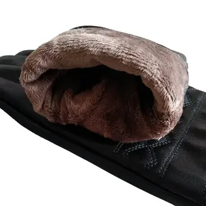Top qualité hommes coupe-vent gants thermiques hiver chaud temps froid anti-dérapant cyclisme gants en cuir PU personnaliser Logo en gros - Product Image 2