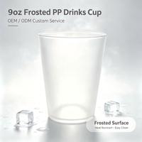 Gobelet à café réutilisable en plastique dépoli avec logo personnalisé, 9oz 10oz - Gobelet rigide en PP sans BPA, de qualité alimentaire et écologique pour événements