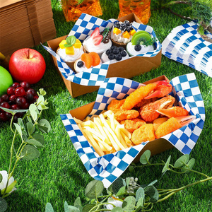 Fogli <span class=keywords><strong>di</strong></span> Carta Cerata a Quadretti Antigrasso per Sandwich, Hamburger, Pizza e Rivestimenti per <span class=keywords><strong>Zucchero</strong></span>, Uso Ristorante - Product Image 5