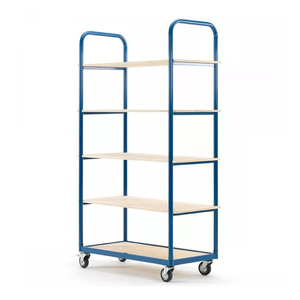 Estantes de MDF con marco de acero para almacén, carrito de estante estrecho de 5 niveles para recoger pedidos - Product Image 2