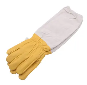 Guantes de apicultura de piel de oveja, guantes de trabajo protectores de abeja