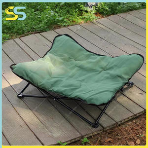 Cuna plegable para acampar para perros-Cama elevada acolchada para mascotas, tumbona de viaje elevada diseñada para perros medianos a grandes - Product Image 4