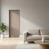 Porte battante en aluminium à grain de bois, design à bord étroit, écologique, pour villa, hôtel, appartement, intérieur de maison, avec cadre invisible