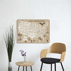 MCX Mappa del Mondo in Legno Personalizzata con Incisione Laser 3D, Puzzle della Mappa Americana, Decorazione Ornamentale, Giocattoli Educativi per Bambini, Artigianato - Product Image 5