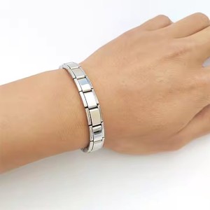 Bracelets de mode en gros, accessoires <span class=keywords><strong>DIY</strong></span>, breloques à maillons italiens, <span class=keywords><strong>bracelet</strong></span> en acier inoxydable plaqué or 14 carats, bracelets à breloques, cadeau - Product Image 2
