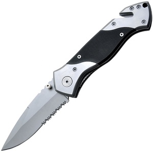 3.4 "Micro dentelé Drop Point lame ceinture de sécurité coupe-vitre G10 poignée une main ouvert doublure serrure couteau de sécurité - Product Image 6