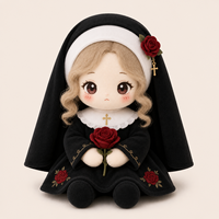 Peluche personnalisée de nonne gothique, Mascotte en peluche sur mesure, Peluche gothique mignonne, Peluche religieuse, Fabricant de peluches OEM ODM