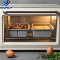 Boîte à lunch scolaire pour enfants en silicone de qualité alimentaire, style nordique, à 2 compartiments, résistante aux fuites, compatible avec le micro-ondes, couleur personnalisée, chauffable