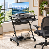 Bureau d'ordinateur moderne et simple avec étagère, structure métallique, mini bureau d'étude, table de travail – Vente en gros