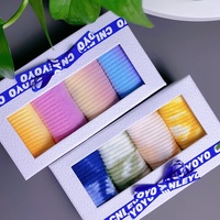 Chaussettes CNLEYOYO en gros, haute qualité, pour femmes et hommes, tendance, dégradé, teinture tie-dye personnalisée, ensembles de chaussettes de sport en coton, boîte cadeau