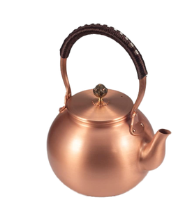 Tetera de Cobre Ecológica Premium con Tapa y Asa, Capacidad de 1 Litro, para Hervir Agua y Preparar Té en la Cocina - Product Image 2