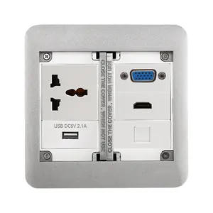 Factory custom hot sale Smooth clamshell power socket built-in covered underfloor with multi-function and USB port