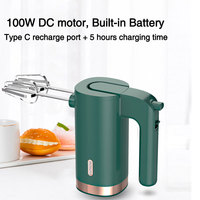 Mélangeur d'oeufs portable sans fil rechargeable Mélangeur à main Mélangeur Batteur Mini batteur à main sans fil Usb Plastique Ménage 100