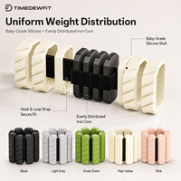 Poids de poignet en silicone personnalisés avec base en fer, réglables pour chevilles/bracelets, durables pour le fitness quotidien et le yoga, faible MOQ, OEM