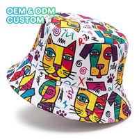 Chapeau Bob Réversible Personnalisé Ujoy à Large Bord, Unisexe, en Coton, Imprimé Intégral, Marque Privée, pour Tenue Décontractée et Extérieure