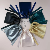 Pochette pour bijoux en satin, femmes, excellente qualité, pochette de luxe en soie, sac en satin avec logo personnalisable, sac pour chaussures, sac anti-poussière en satin