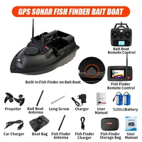 Perahu Umpan Ikan Sonar Bahan ABS Nirkabel Bawah Air GPS Penentuan Posisi Sonar Kontrol Jarak Jauh