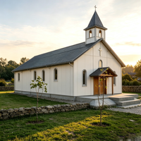 Bâtiment préfabriqué multi-usages pour la communauté, conçu sur mesure, structure en acier, église