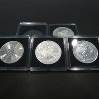 Capsule de monnaie carrée en acrylique transparent, étui de protection pour pièce de monnaie américaine Silver Eagle, porte-pièce commémorative avec mousse noire insérée