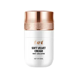 Tet Mousse Beludru Kupu-kupu Bantalan Udara Foundation Cair 30Ml Cakupan Penuh Alami Nude Concealer Kontrol Minyak Makeup