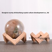 Support en bois massif HZ, écologique, pour décoration intérieure, style art populaire, design original géométrique, inspiré de l'île de Malabar, pour boule de cristal