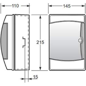 Tableau de distribution mural Rosi 4 modules, étanche IP65, gris, en polycarbonate - Product Image 2