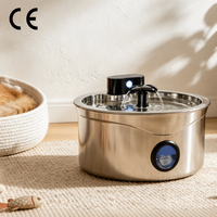 Fontaine à eau automatique pour animaux de compagnie, intelligente, écologique, moderne, en plastique et acier inoxydable, batterie rechargeable, capteur de mouvement, grande capacité