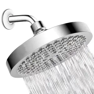 Shower Panel Set 6 Inch Circular Electroplating Luxury Shower System Faucet Nozzle In Bathroom Shower Head
