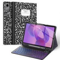 Étui pour tablette avec rétroéclairage 7 couleurs, clavier folio détachable sans fil et support pour stylet pour Lenovo Idea Tab 11 pouces 2025