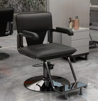 Fauteuil de Barbier Inclinable Réglable en Cuir Synthétique, Rotation à 360 Degrés, Pompe Hydraulique Professionnelle, Salon Commercial