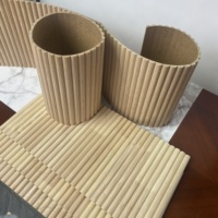 Panneau de tambour en bois massif demi-rond flexible PVC et MDF 3mm d'épaisseur pour revêtement de mur/poteau et décoration de meubles