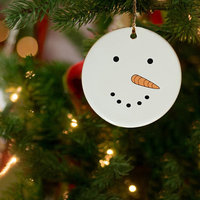 Pendentif de noël rond Sublimation enduit blanc ornements en céramique blanc