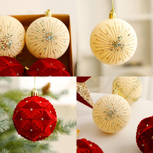LINGKAI Decorazioni Natalizie All'Ingrosso Palline di Natale in Plastica Dipinte a Mano con Glitter Ornamenti Appesi per Albero di Natale - Product Image 3