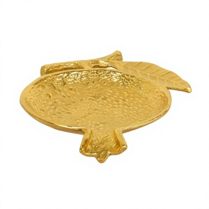 Plato Rectangular de Aluminio con Acabado Dorado, Diseño Moderno, Apto para Lavavajillas, Plato para Servir en la Mesa de Comedor y para Regalo - Product Image 1