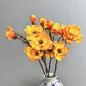 Bouquet de fleurs de magnolia pour la <span class=keywords><strong>d</strong></span>écoration de bureau et de jardin, fleurs artificielles en plastique personnalisables, <span class=keywords><strong>d</strong></span>écoration de la maison, plantes artificielles - Product Image 4