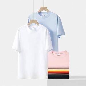 High Quality Men's Casual Loose Pure 100% Cotton T-shirts Soft Sport 7A Antibacterial Solid Color Breathable Men's T-shirts - Product Image 2