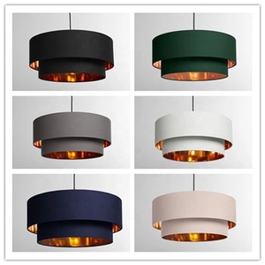 Navy Blue Hardback <strong>Drum</strong> TC Fabric Shade with Brushed Metallic Inner Linings Copper <strong>Drum</strong> <strong>Lampshade</strong> - Product Image 6