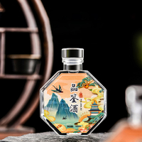 Design Unique Personnalisé Plat Luxe Vide Mini Petite 100ml Tequila Liqueur Vin Bouteille Verre Gingembre Shot Spiritueux Bouteille avec Couvercle