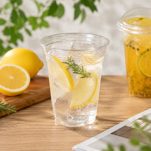 Vasos Fríos Transparentes de PLA de 12oz, 16oz y 24oz, Vasos Compostables para Bebidas con Tapas Planas Tipo Domo para Bebidas Frías - Product Image 1
