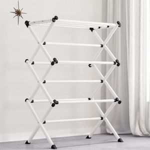 Tendedero de Ropa Plegable de Acero Inoxidable Resistente para Interiores, Portátil - Product Image 1