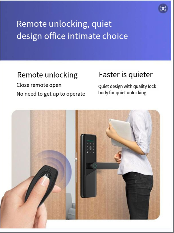 Tuya Cat's Eye Smart WiFi Door Lock Steel Brass Aluminum Handle Security Magnetic Key Card Fingerprint Access for Wood Doors · image 4