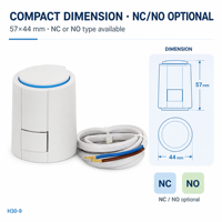 Thermostat d'ambiance intelligent H30-9 de pointe avec actionneur thermique électrique pour le contrôle de chauffage