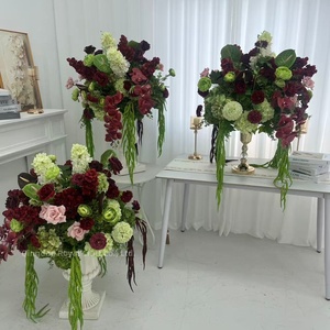 Centrotavola con Sfere di Fiori Artificiali in Seta, Composizioni Floreali Leggere e Realistiche in Rosa e Blu, per Pasqua e Natale - Product Image 4