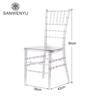 Fauteuil Chiavari en Résine Transparente Effet Cristal pour Événements, Idéal Mariages, Hôtels, Vente en Gros