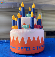 BOYAN décoration de fête d'anniversaire OUWE TAART 2.5m de haut gâteau gonflable en tissu oxford avec ballon à bougie