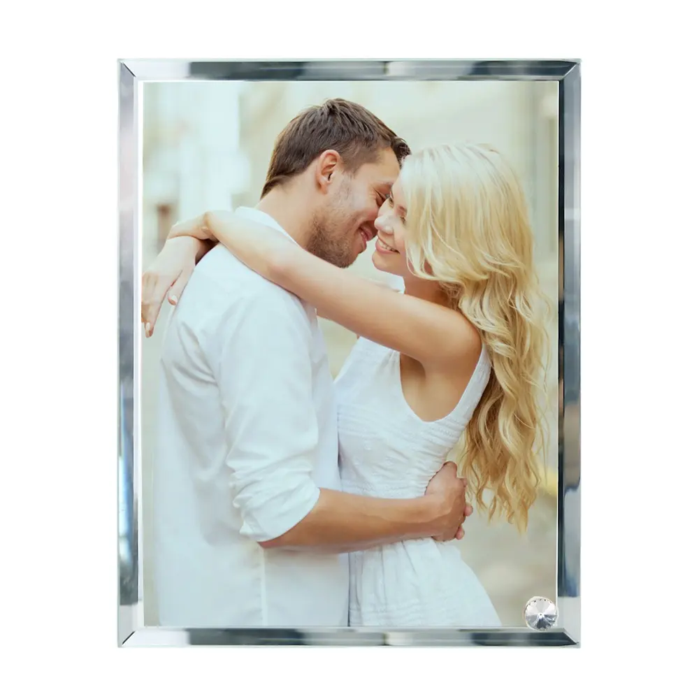 8 inch Sublimation Glass Photo Frame heat transfer Sublimation Blank Glass Photo Frame can be customized