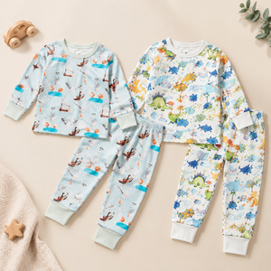Set Pigiama in Cotone Biologico per Neonati Maschi, 2 Pezzi: Maglietta a Maniche Lunghe e Pantaloni - Product Image 6