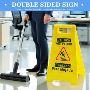 Cartello di Avvertimento Giallo Resistente - Segnale di Attenzione con Supporto a Cavalletto per Interni/Esterni - Product Image 6