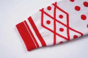 Nanteng 맞춤형 골지 풀오버 니트 크루 넥 산타 자수 아플리케 패치 면 OEM 제조 업체 남성 크리스마스 스웨터