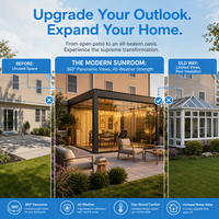Guirlandes solaires avec profilé en aluminium fin pour pergola moderne, gazebo extérieur pour jardin